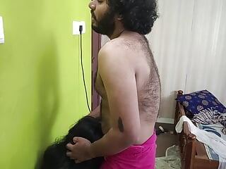 Old traditional dress with sex and blow job of Vaishnavy and Sharun Raj, Mallu couple dress removal sex and blow job, Hot couple