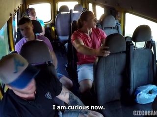 Czech gangbang in the bus