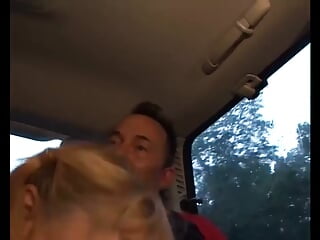 Great blonde gilf banged in the car