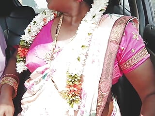 Indian Car Sex Telugu Saree Housewife Car Journey for Fucking with Husbend's Friend. Telugu Dirty Talks.